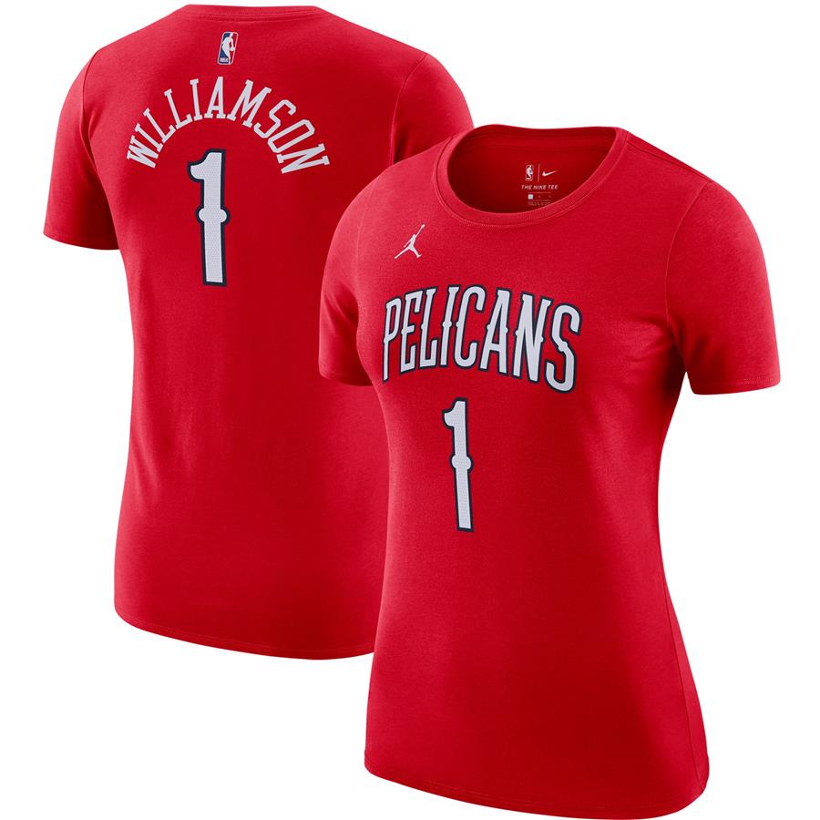 Zion Williamson New Orleans Pelicans Jordan Brand Women's Statement Edition Name & Number T-Shirt - Red