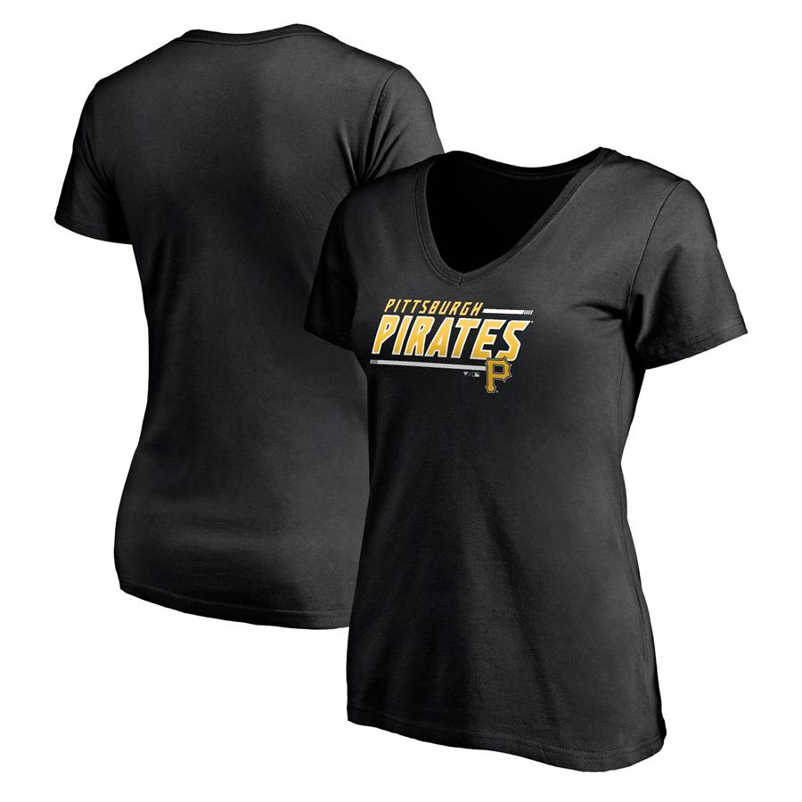 Pittsburgh Pirates Fanatics Branded Women's Mascot In Bounds V-Neck T-Shirt - Black