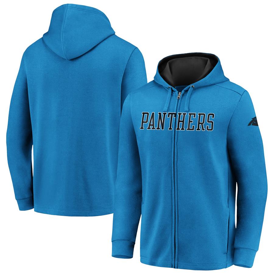 Carolina Panthers Fanatics Branded Team Block Full-Zip Hoodie - Blue