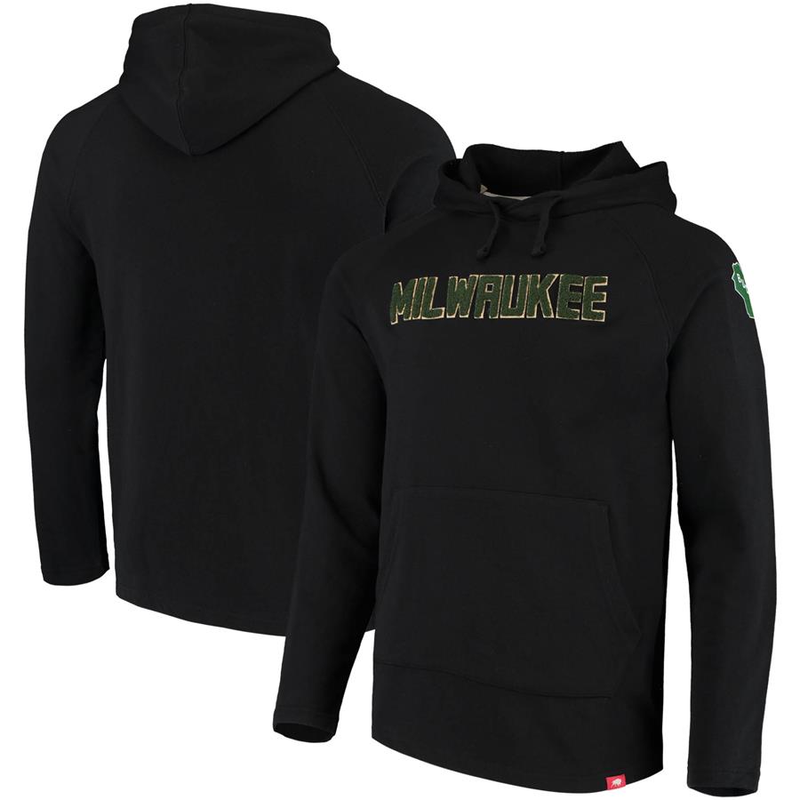 Milwaukee Bucks Sportiqe Chenille Logo Pullover Hoodie - Black