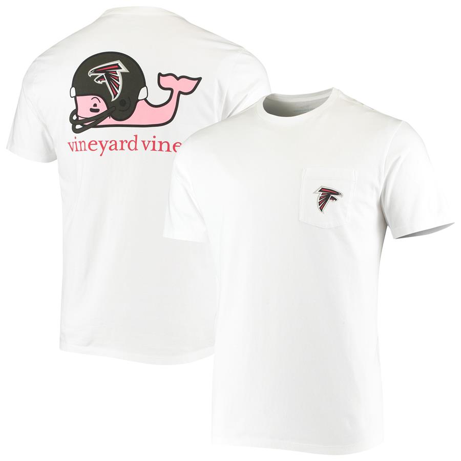 Atlanta Falcons Vineyard Vines Team Whale Helmet T-Shirt - White