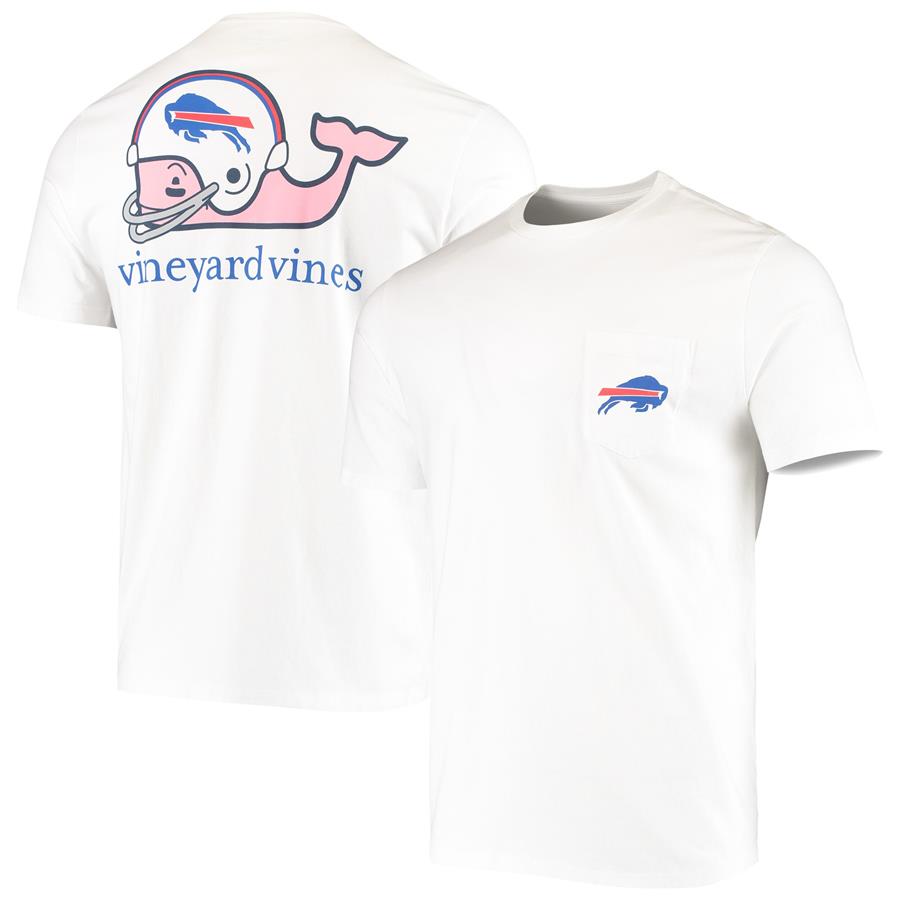 Buffalo Bills Vineyard Vines Team Whale Helmet T-Shirt - White