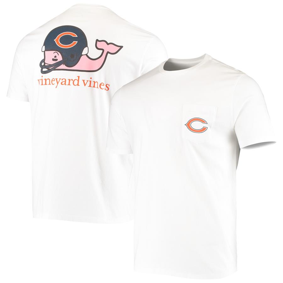 Chicago Bears Vineyard Vines Team Whale Helmet T-Shirt - White