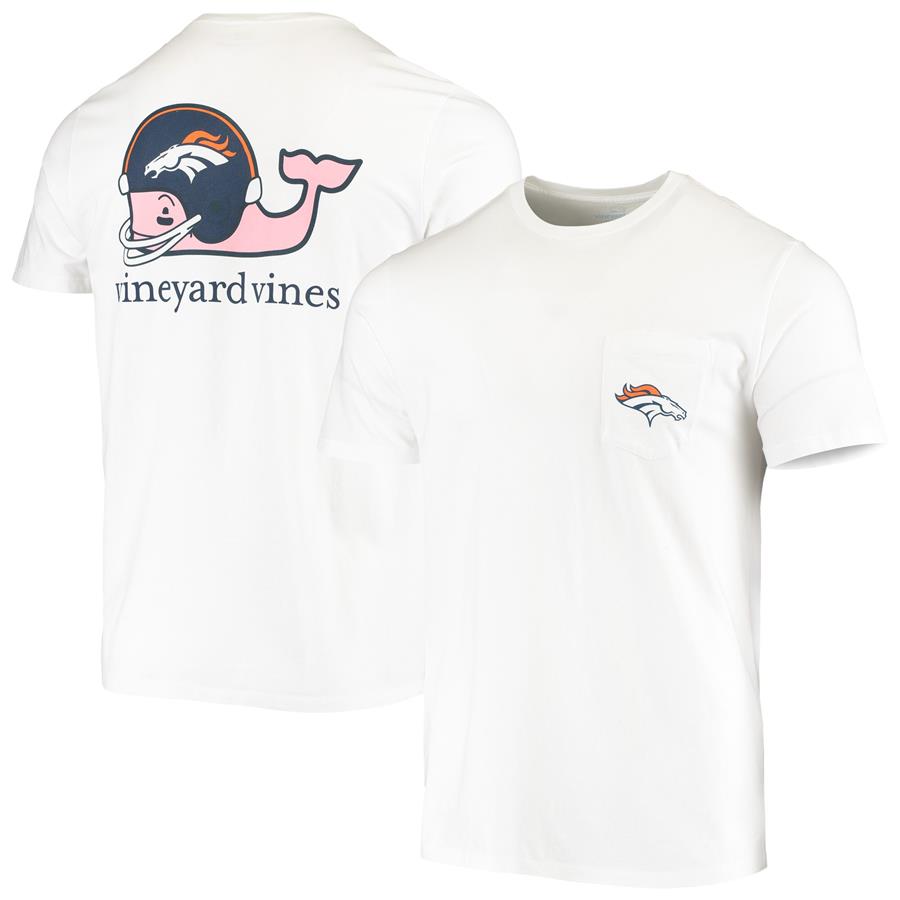 Denver Broncos Vineyard Vines Team Whale Helmet T-Shirt - White