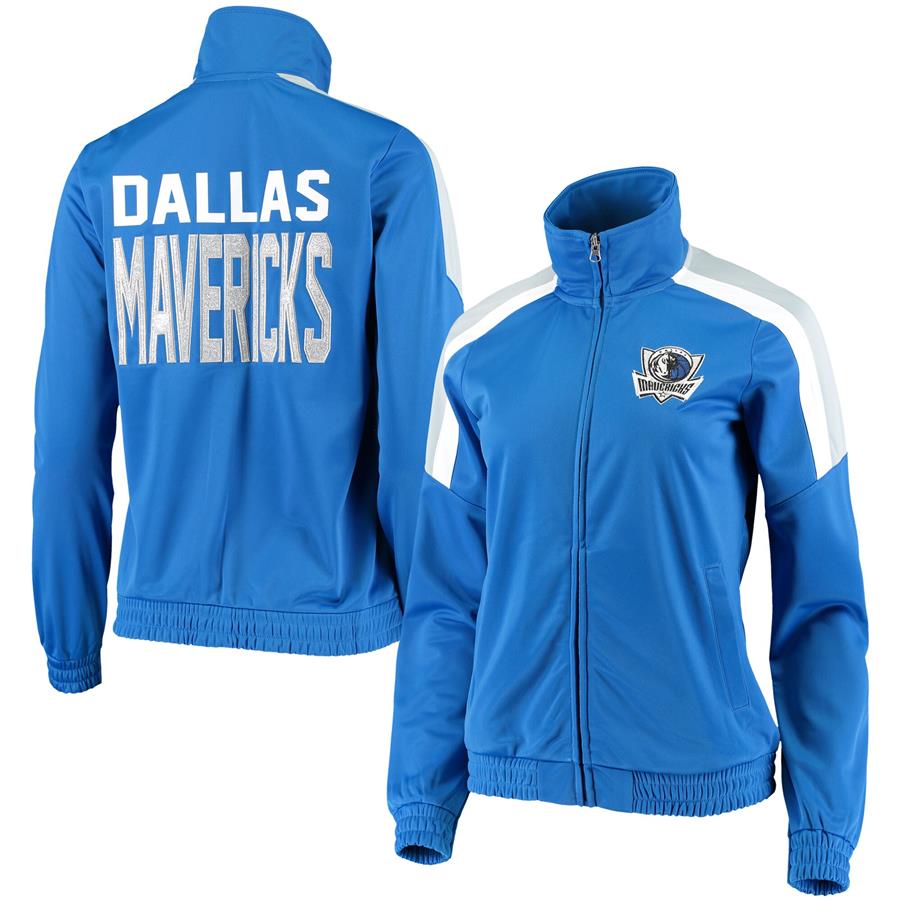 Dallas Mavericks G-III 4Her by Carl Banks Women's Jump Shot Full-Zip Track Jacket - Blue