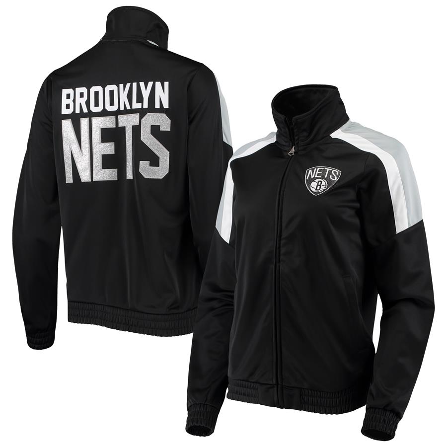 Brooklyn Nets G-III 4Her by Carl Banks Women's Jump Shot Full-Zip Track Jacket - Black