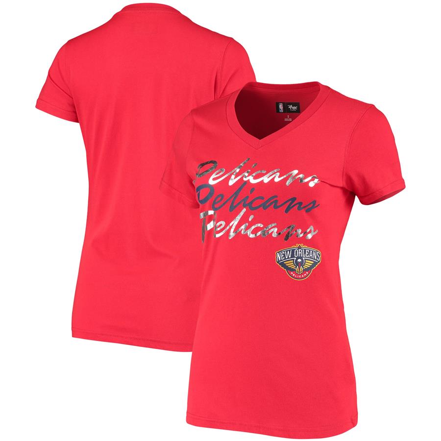 New Orleans Pelicans G-III 4Her by Carl Banks Women's Power Forward Foil T-Shirt - Red