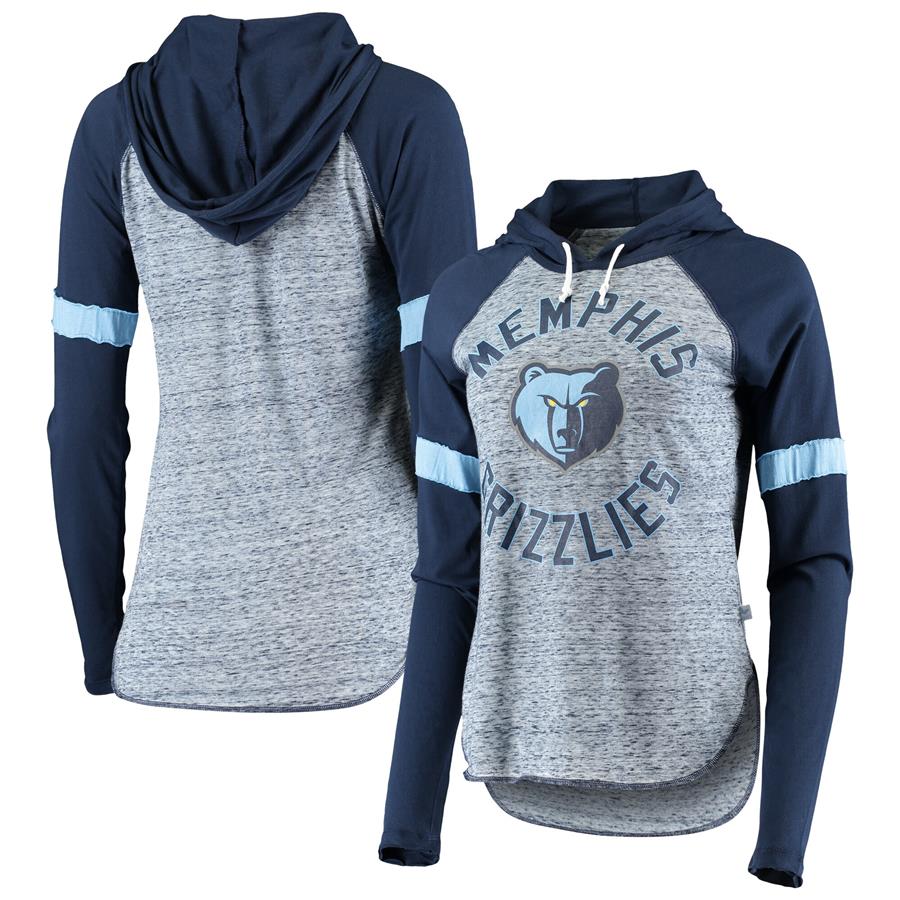 Memphis Grizzlies Touch Women's Season Opener Raglan Hoodie Long Sleeve T-Shirt - Blue