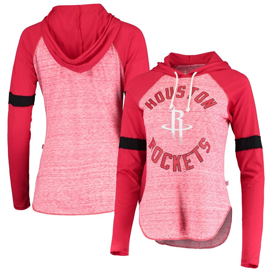 Houston Rockets Touch Women's Season Opener Raglan Hoodie Long Sleeve T-Shirt - Red