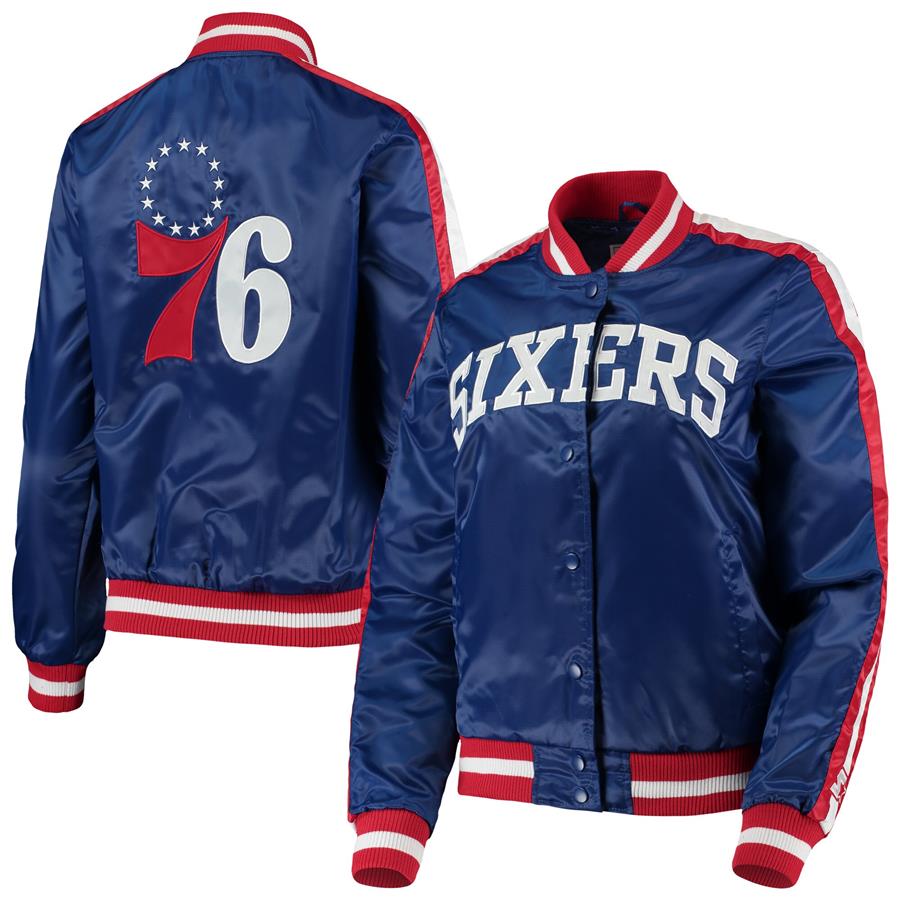Philadelphia 76ers Starter Women's Competition Satin Full-Snap Jacket - Royal