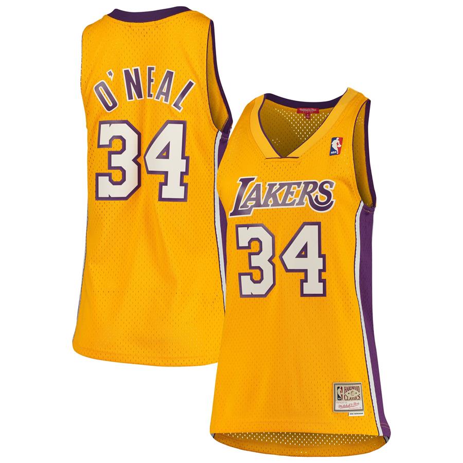 Shaquille O'Neal Los Angeles Lakers Mitchell & Ness Women's 1999-00 Hardwood Classics Swingman Jersey - Gold