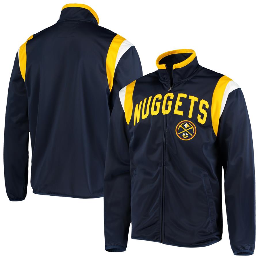 Denver Nuggets G-III Sports by Carl Banks Post Up Tricot Full-Zip Track Jacket - Navy