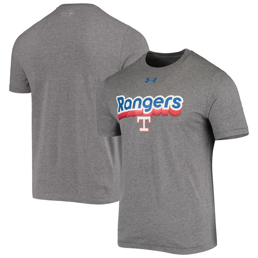 Texas Rangers Under Armour Cooperstown Collection Saturday Morning Tri-Blend Performance T-Shirt - Heathered Gray