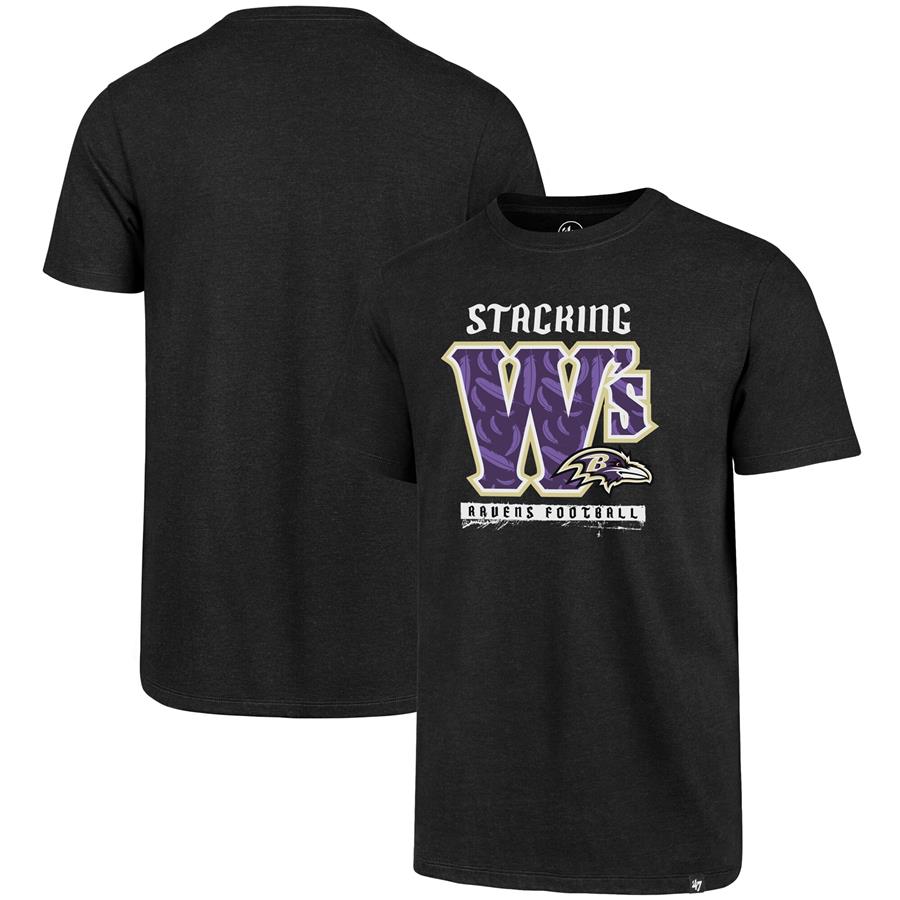 Baltimore Ravens '47 Stack Ws Regional Club T-Shirt - Heathered Black