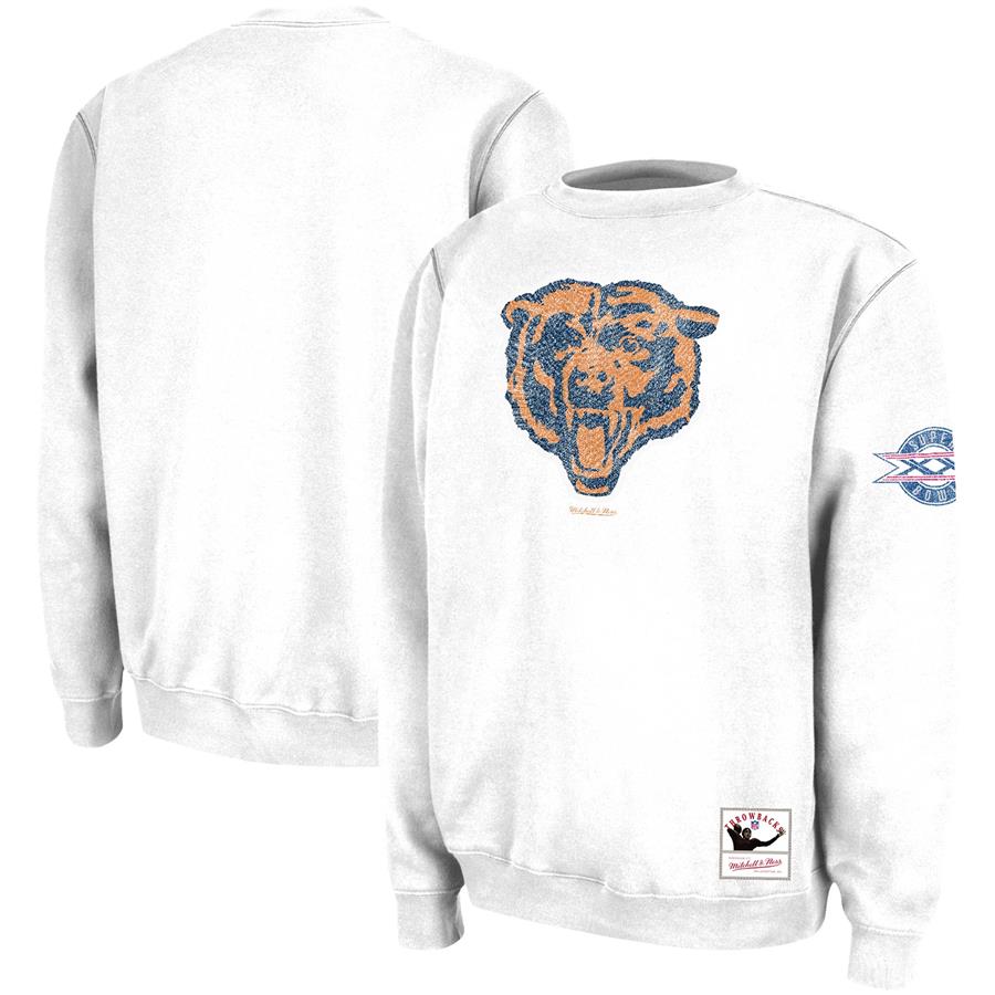 Chicago Bears Mitchell & Ness Rings VIP Champions Pullover Sweater - White
