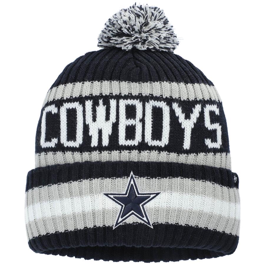 Dallas Cowboys '47 Bering Cuffed Knit Hat with Pom - Navy