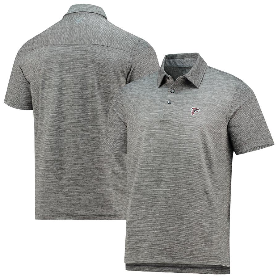 Atlanta Falcons Vineyard Vines Destin Stripe Sankaty Polo - Charcoal