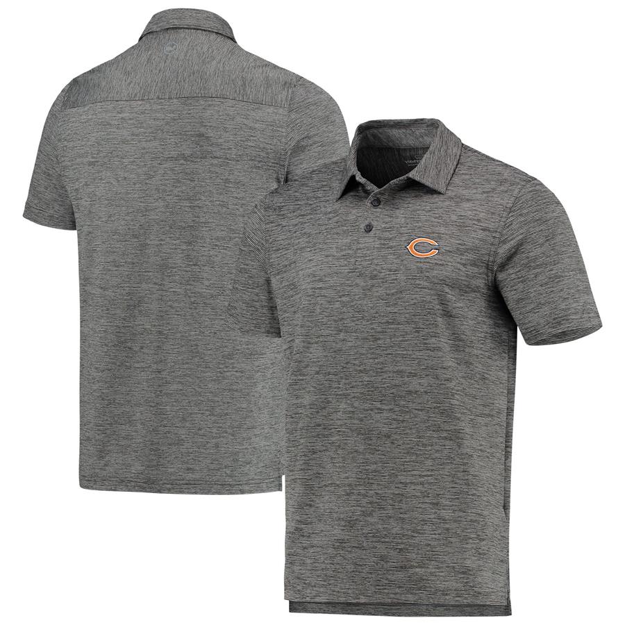 Chicago Bears Vineyard Vines Destin Stripe Sankaty Polo - Charcoal