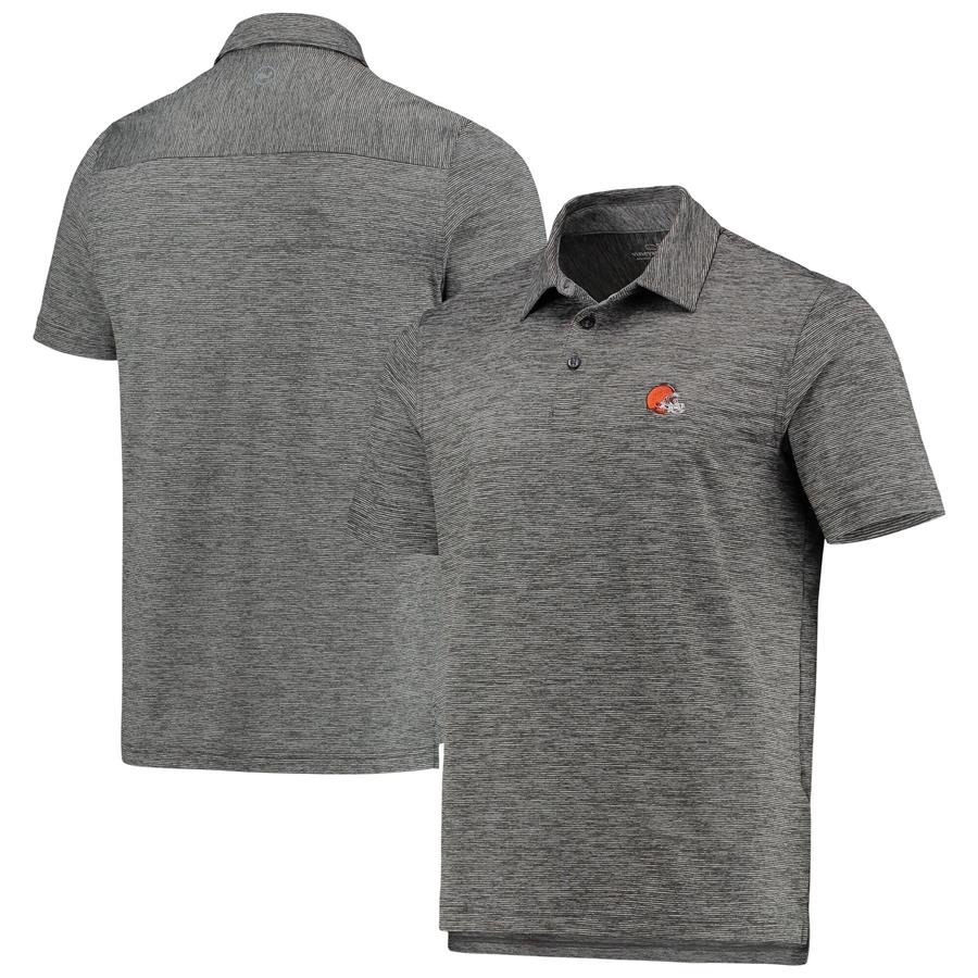 Cleveland Browns Vineyard Vines Destin Stripe Sankaty Polo - Charcoal