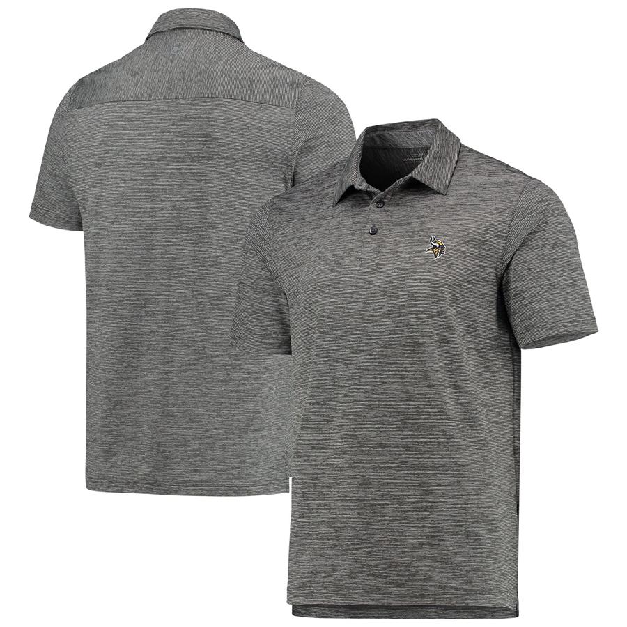 Minnesota Vikings Vineyard Vines Destin Stripe Sankaty Polo - Charcoal