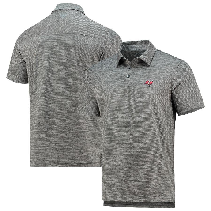 Tampa Bay Buccaneers Vineyard Vines Destin Stripe Sankaty Polo - Charcoal
