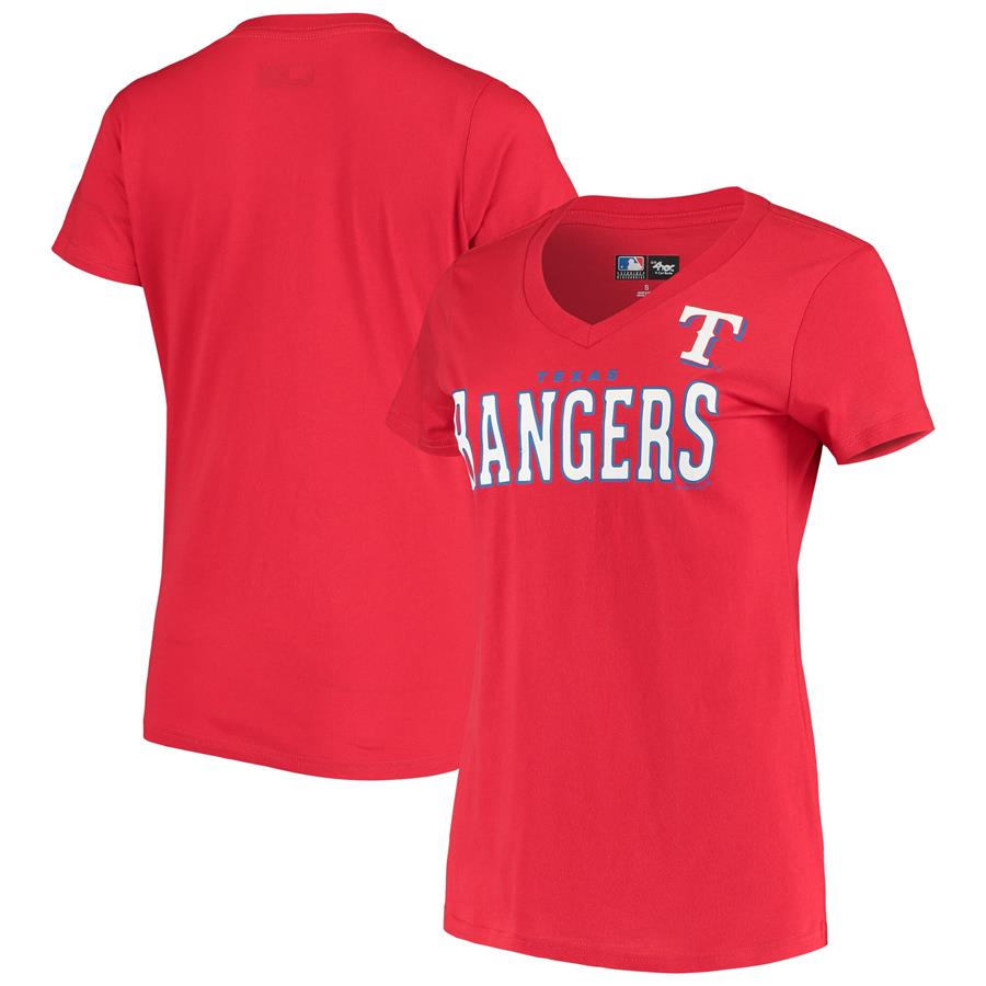 Texas Rangers G-III 4Her by Carl Banks Women's Team Logo Game On V-Neck T-Shirt - Red