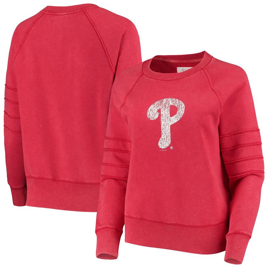 Philadelphia Phillies Touch Women's Bases Loaded Scoop Neck Sweatshirt - Red