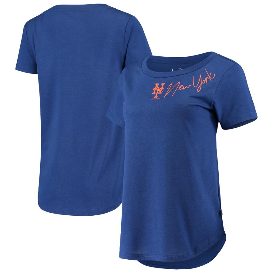 New York Mets Touch Women's Starting Lineup Tri-Blend Scoop Neck T-Shirt - Royal