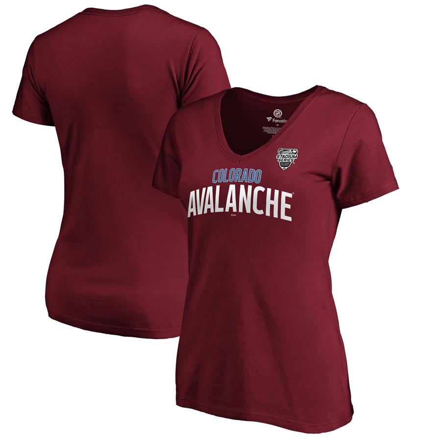 Colorado Avalanche Fanatics Branded Women's 2020 Stadium Series Cadet V-Neck T-Shirt - Burgundy