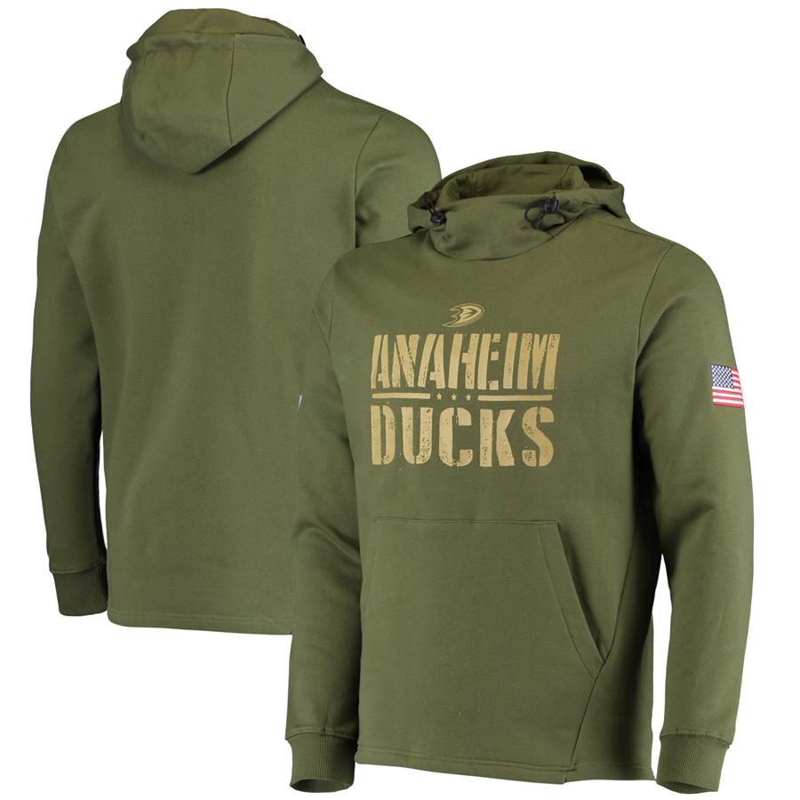 Anaheim Ducks Levelwear Delta Shift Pullover Hoodie - Olive