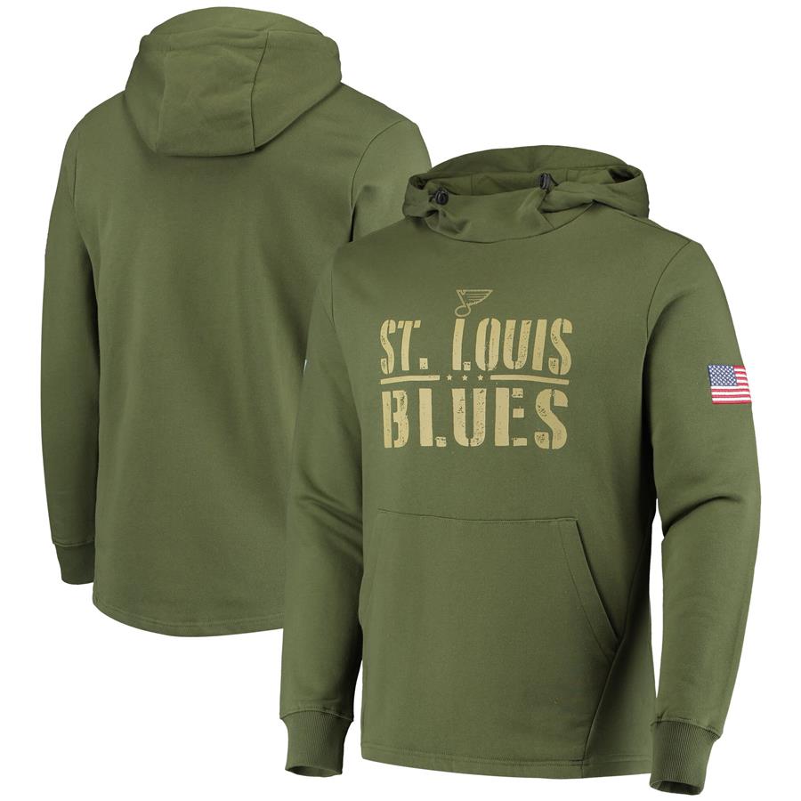 St. Louis Blues Levelwear Delta Shift Pullover Hoodie - Olive