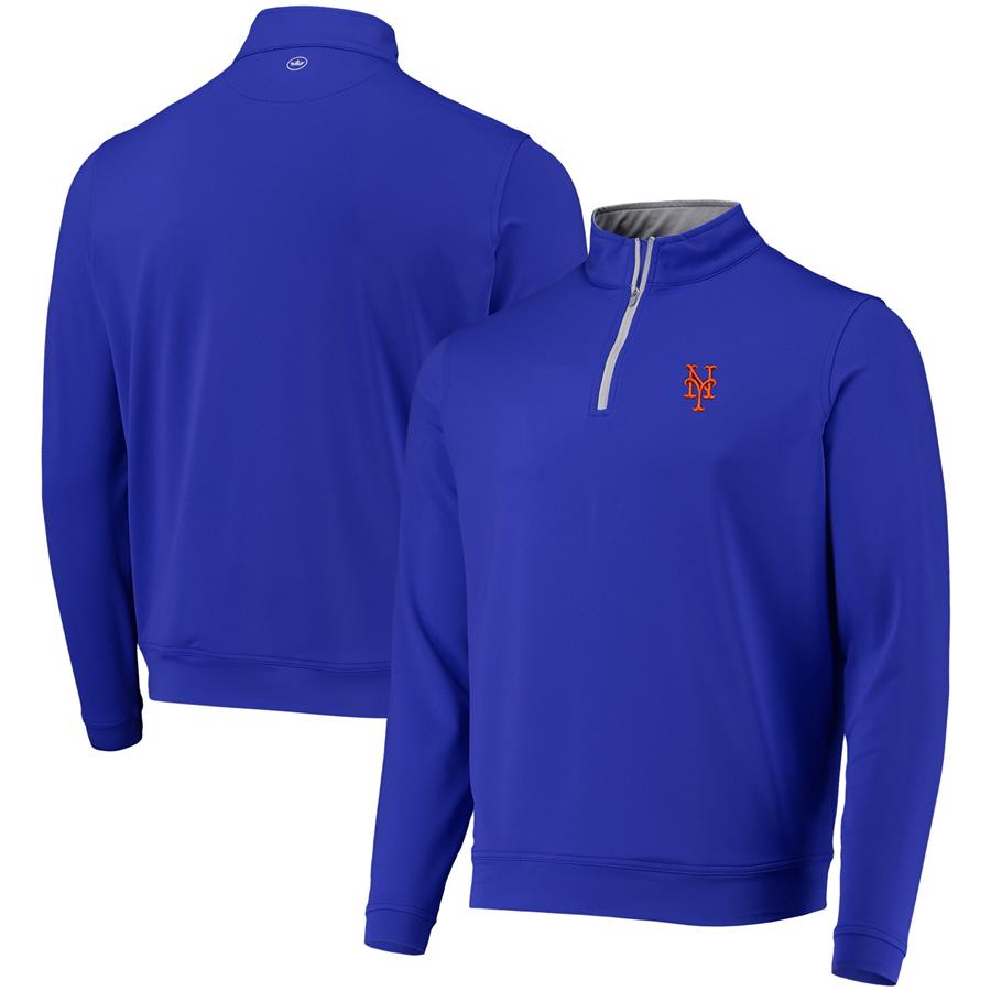 New York Mets Peter Millar Perth Solid Stretch Quarter-Zip Jacket - Royal