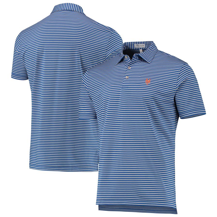 New York Mets Peter Millar Mills Stripe Polo - Royal