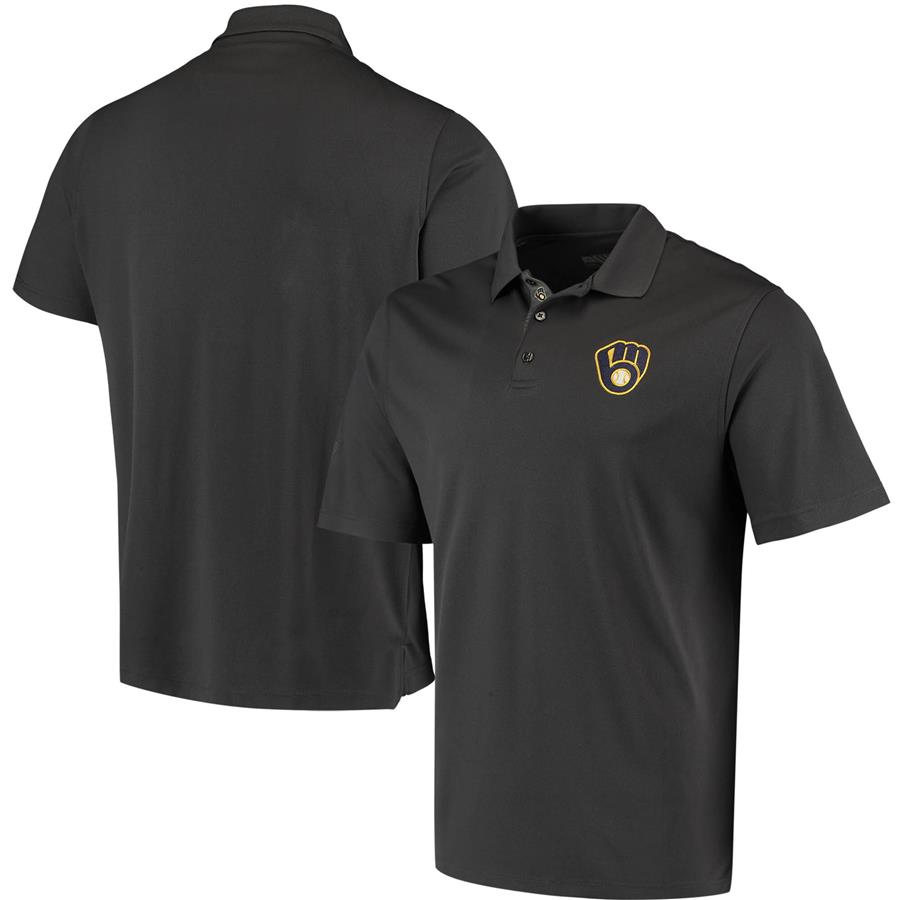 Milwaukee Brewers Levelwear Omaha 2-Hit Polo - Charcoal