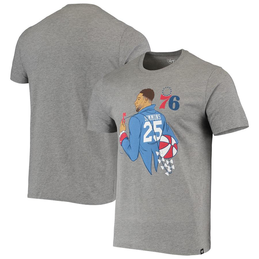Ben Simmons Philadelphia 76ers '47 Player Graphic T-Shirt - Gray
