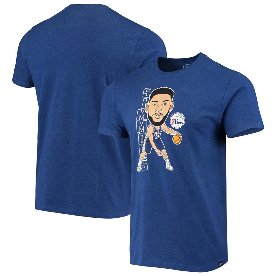 Ben Simmons Philadelphia 76ers '47 Bobblehead T-Shirt - Heathered Royal
