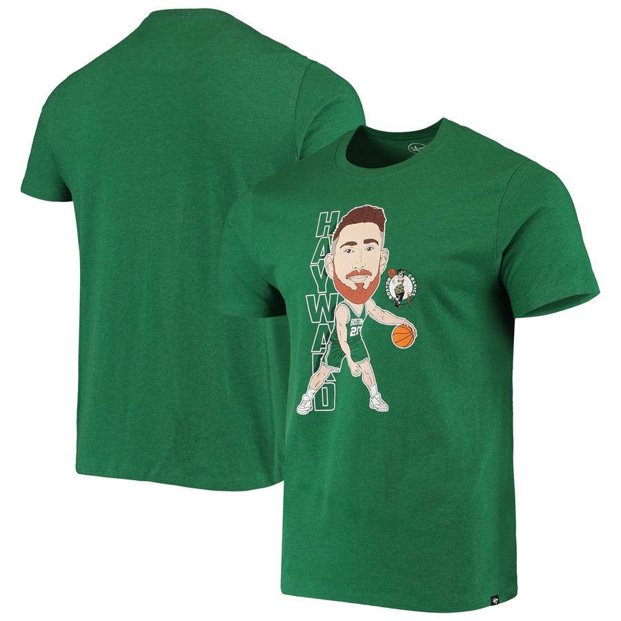 Gordon Hayward Boston Celtics '47 Bobblehead T-Shirt - Heathered Kelly Green