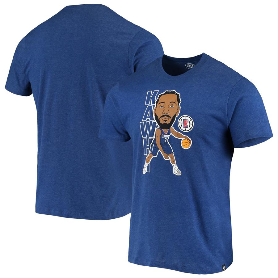 Kawhi Leonard LA Clippers '47 Bobblehead T-Shirt - Heathered Royal