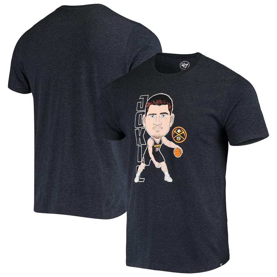 Nikola Jokic Denver Nuggets '47 Bobblehead T-Shirt - Heathered Navy
