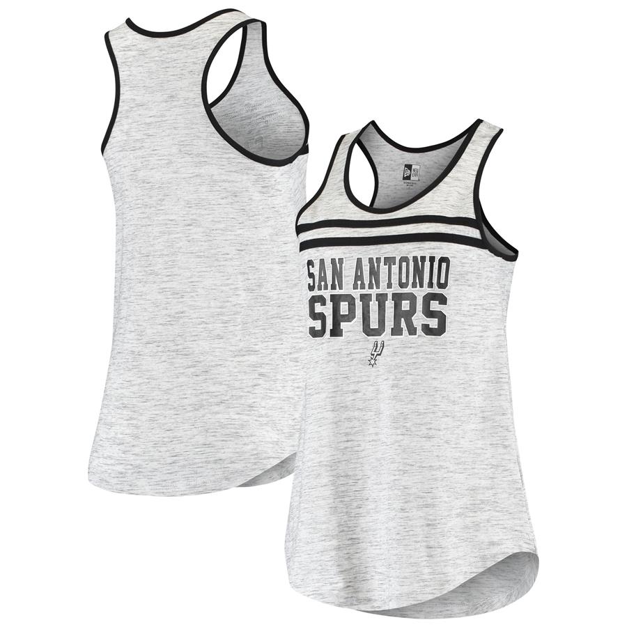 San Antonio Spurs New Era Women's Team Space Dye Jersey Racerback Tank Top - Silver