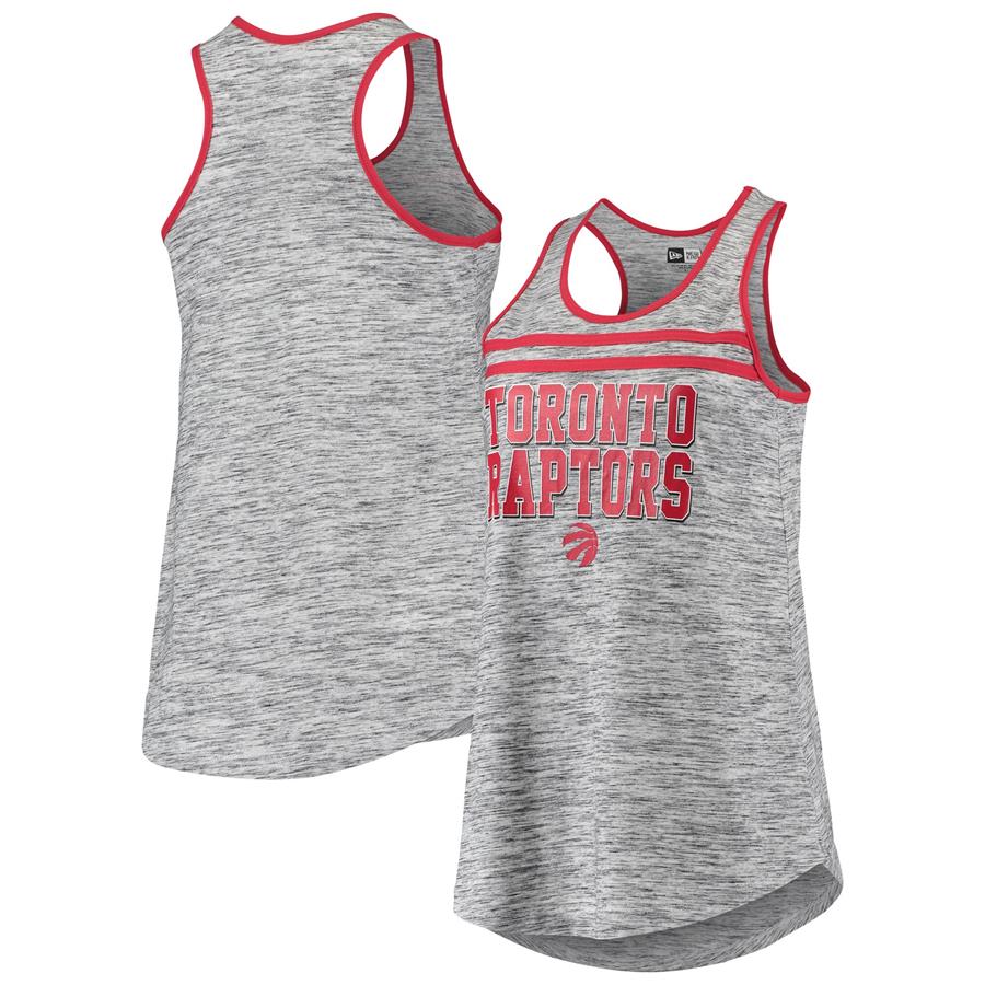 Toronto Raptors New Era Women's Team Space Dye Jersey Racerback Tank Top - Black