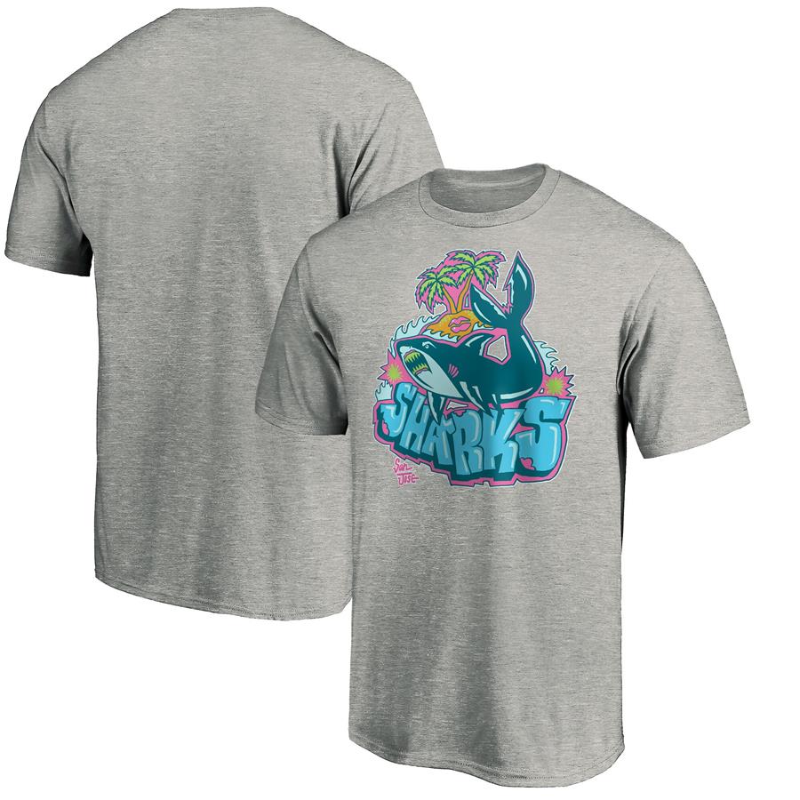 Футболка San Jose Sharks Fanatics Branded Graffiti Shark (серый меланж)