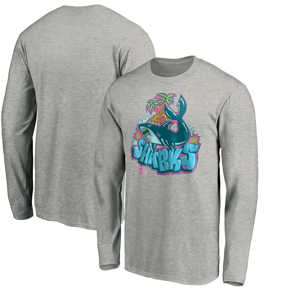 Лонгслив San Jose Sharks Fanatics Branded Graffiti Shark (серый меланж)