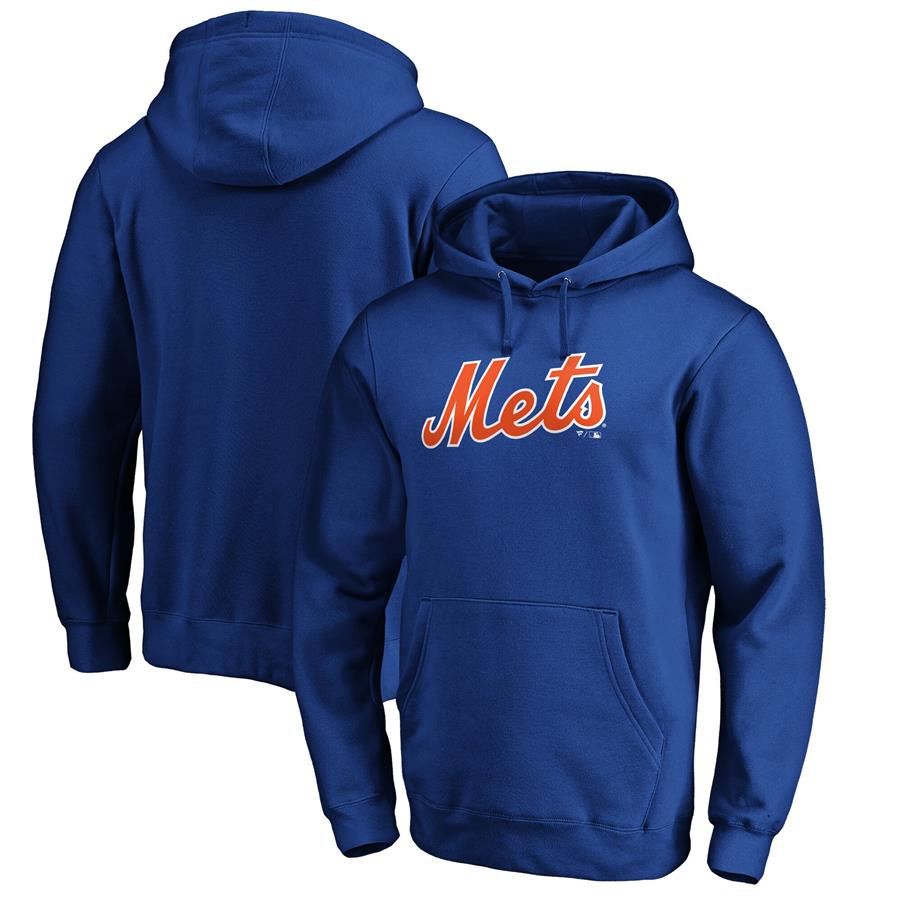 New York Mets Fanatics Branded Official Wordmark Pullover Hoodie - Royal