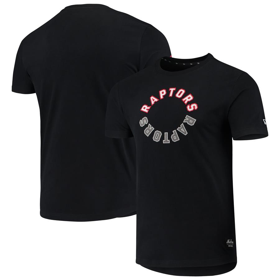 Toronto Raptors New Era Brushed Jersey Wordmark Reflection Applique T-Shirt - Black