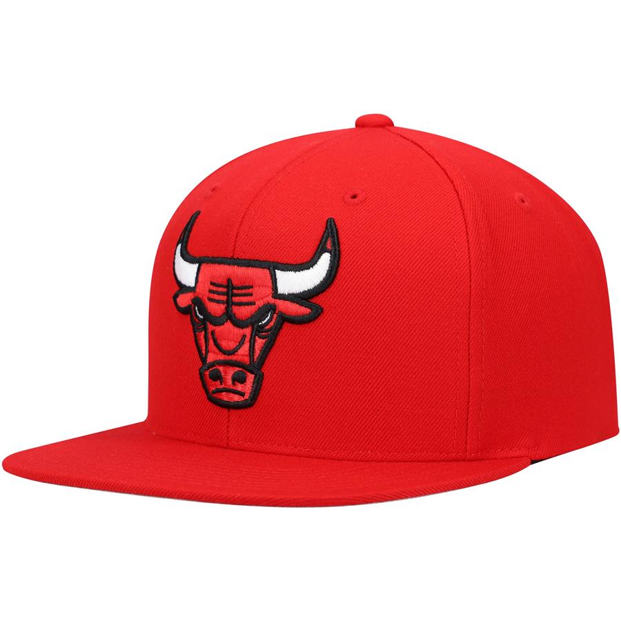 Chicago Bulls Mitchell & Ness Team Ground Snapback Hat - Red