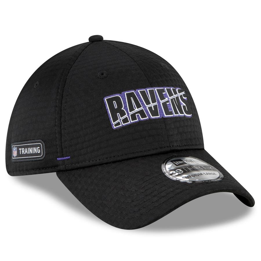 Baltimore Ravens New Era 2020 NFL Summer Sideline Official 39THIRTY Flex Hat - Black