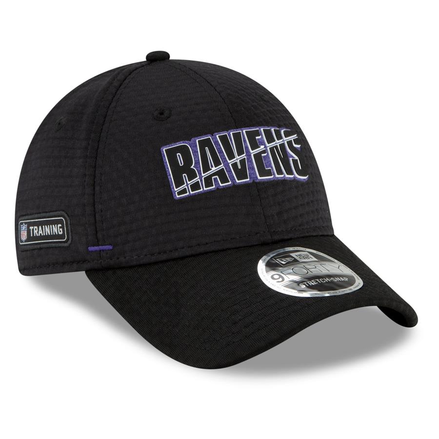 Baltimore Ravens New Era 2020 NFL Summer Sideline Official 9FORTY Adjustable Hat - Black