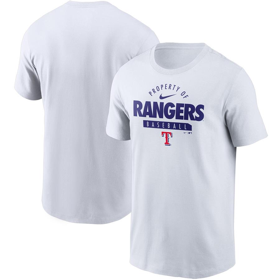 Texas Rangers Nike Primetime Property Of Practice T-Shirt - White