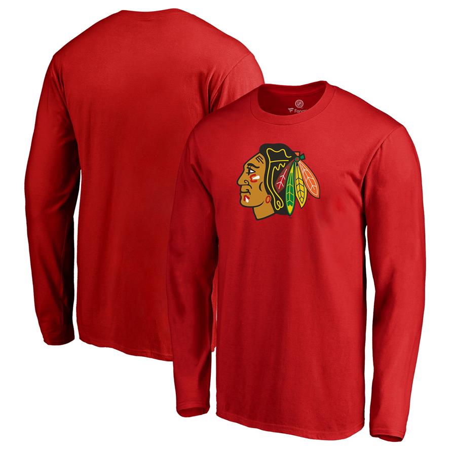 Chicago Blackhawks Fanatics Branded Primary Team Logo Long Sleeve T-Shirt - Red